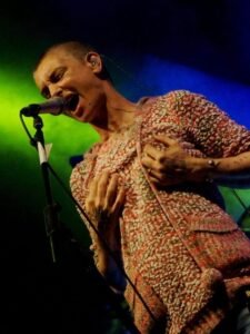 Irish singer Sinead O'Connor performing on stage during the Carthage Jazz Festival in 2013.