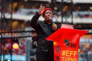 Julius Malema Chant 2023; EFF supporters during the 10th-anniversary celebrations; South African political landscape in the wake of the controversial chants.